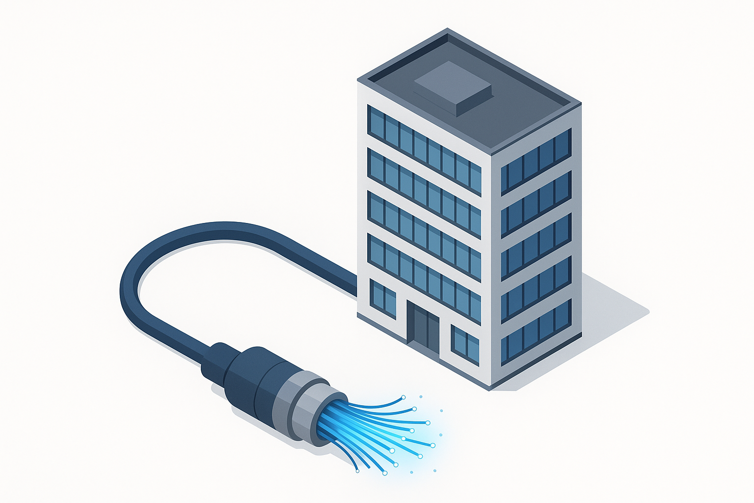 Fibre optique professionnelle raccordée à un immeuble